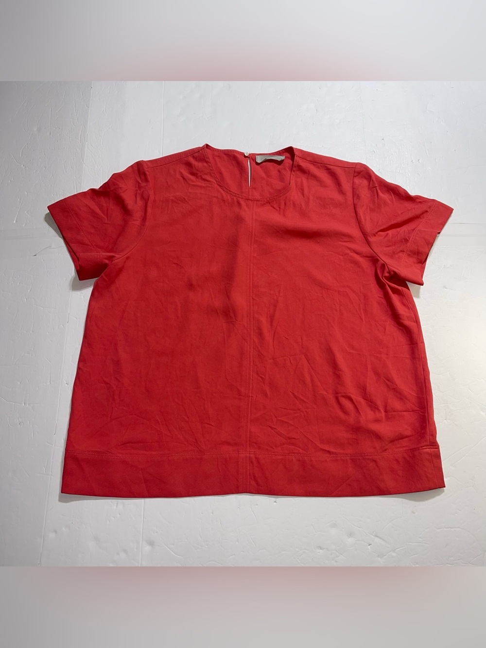 Everlane Women’s Size 14 Coral Blouse with Button on Back Casual Preppy